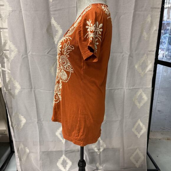 Johnny Was Los Angeles Shirt Womens Medium Embroidered Boho Floral festival fall - Picture 8 of 9